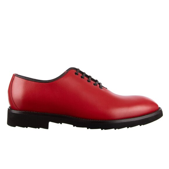 Dolce & Gabbana - Leather Oxford Shoes SICILIA Red 41 US 8 - Picture 1 of 5